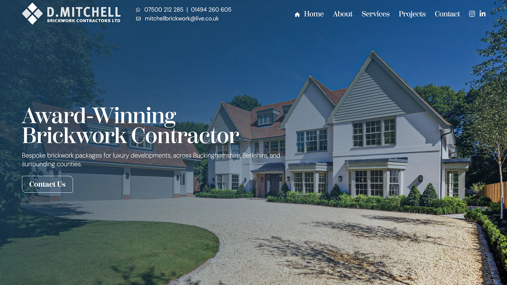 D Mitchell website example screenshot