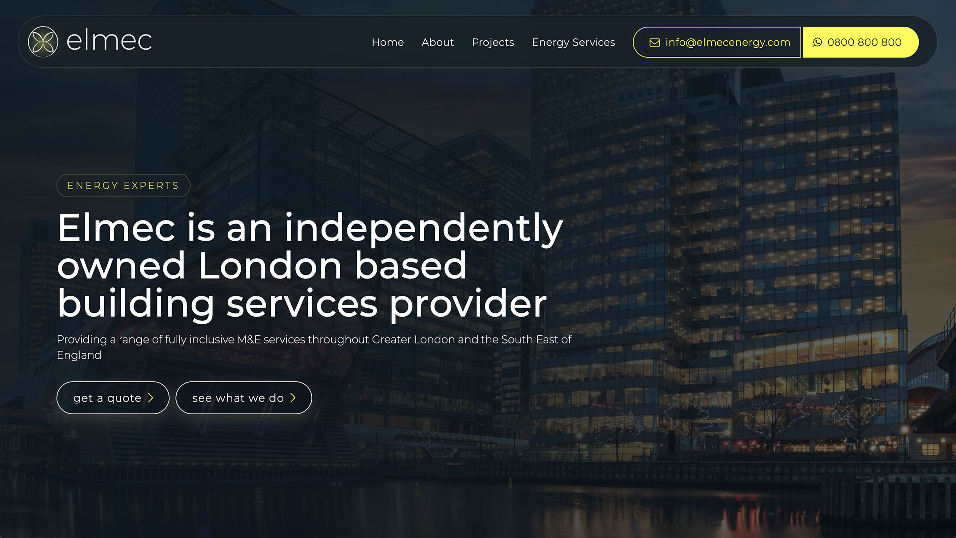 Elmec website example screenshot