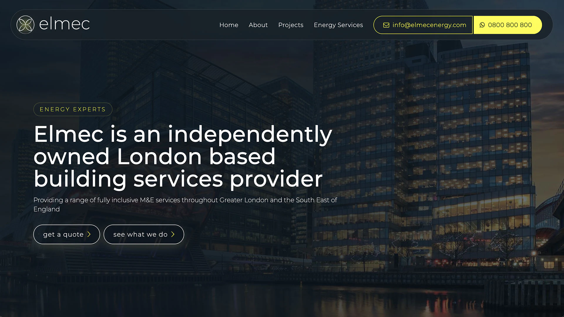 Elmec website example screenshot