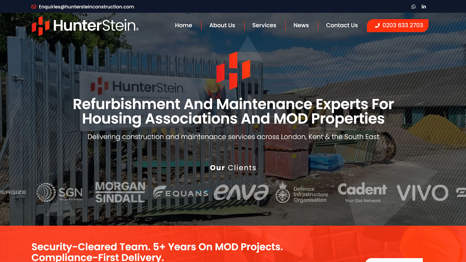 Hunter Stein website example screenshot