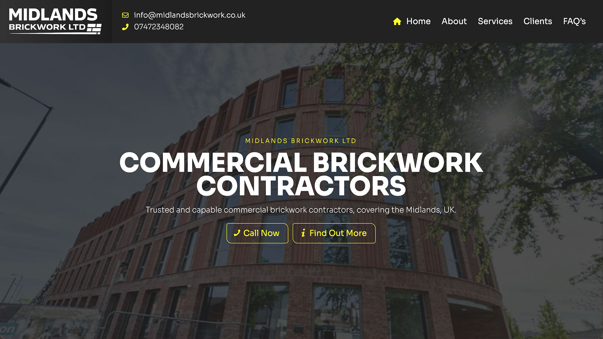 Midlands website example screenshot