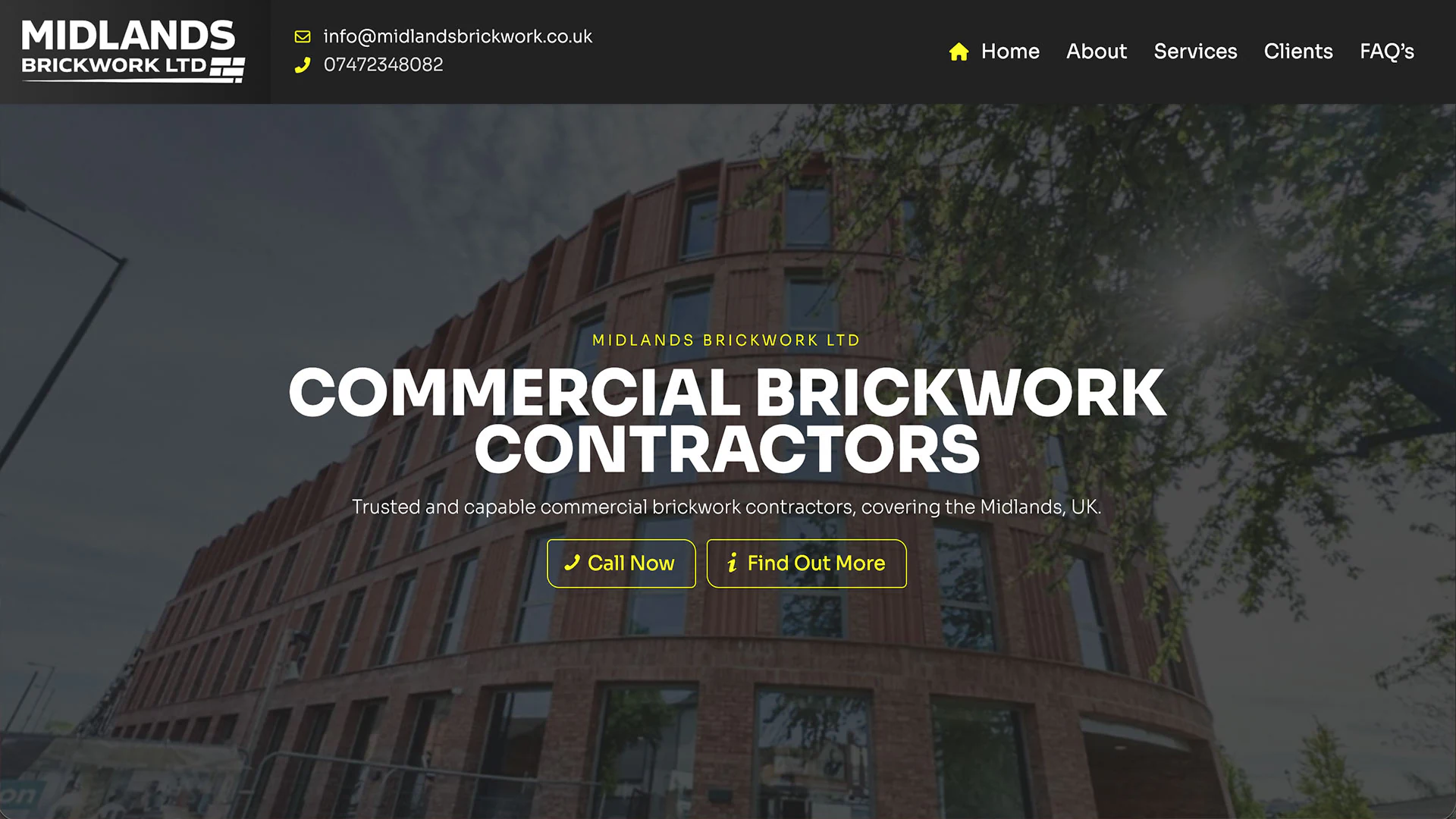 Midlands website example screenshot