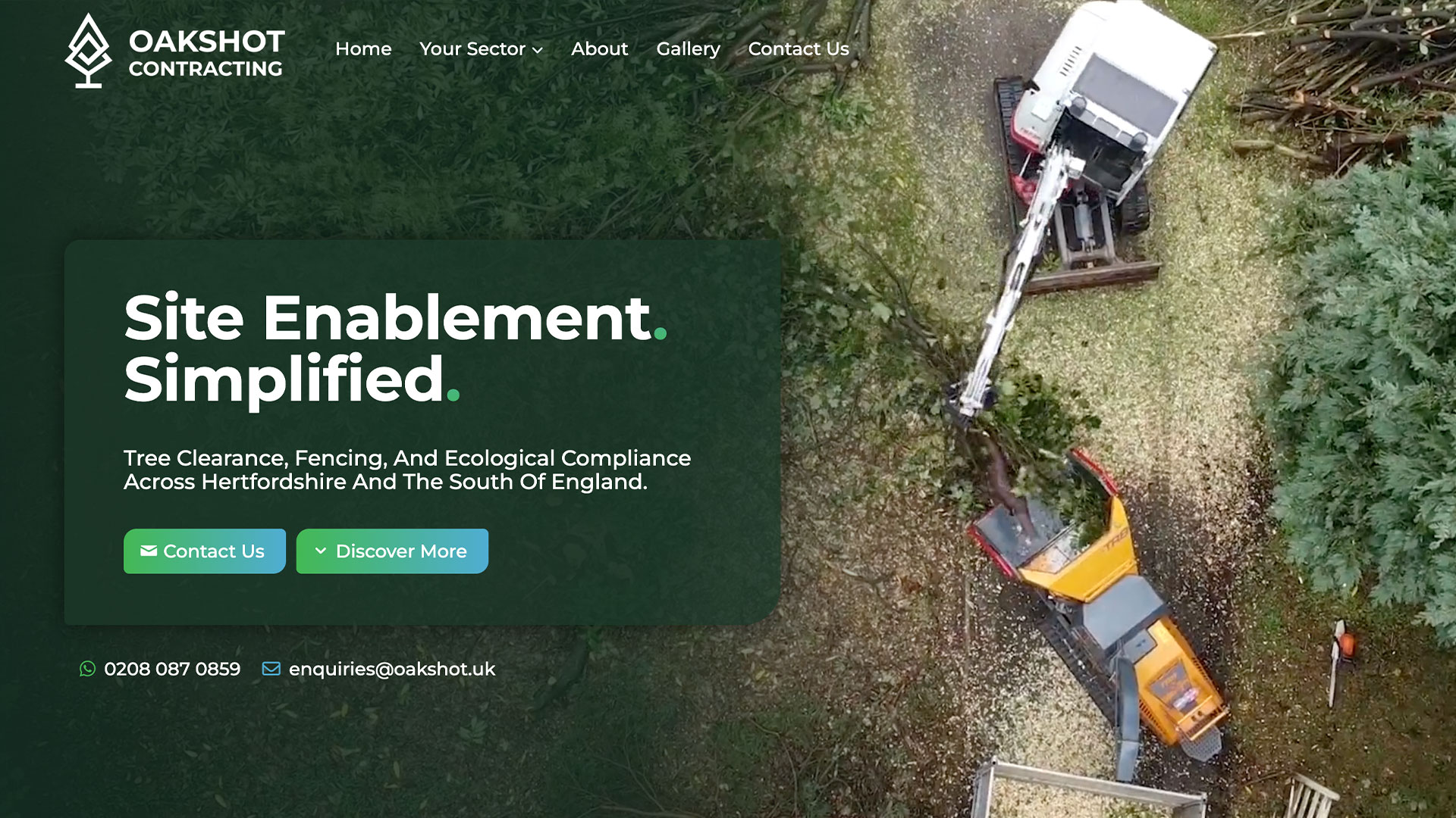 Oakshot website example screenshot