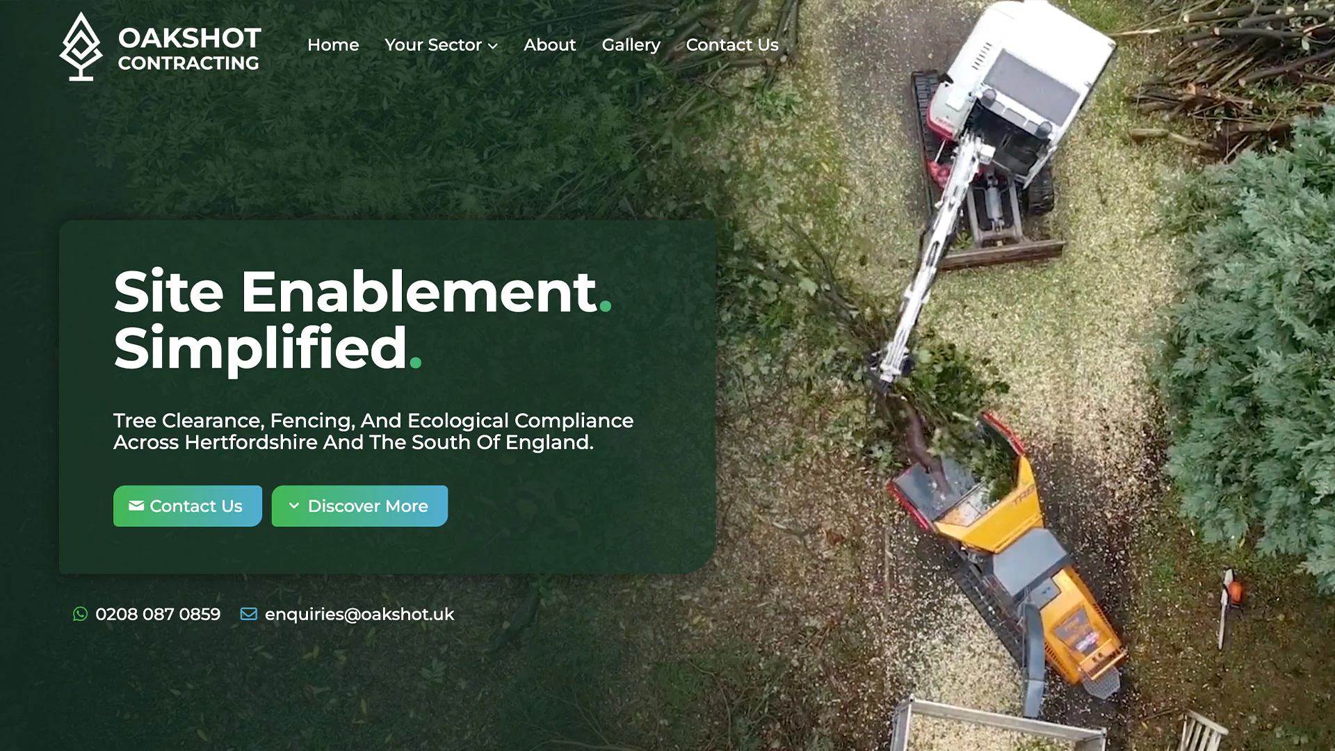 Oakshot website example screenshot