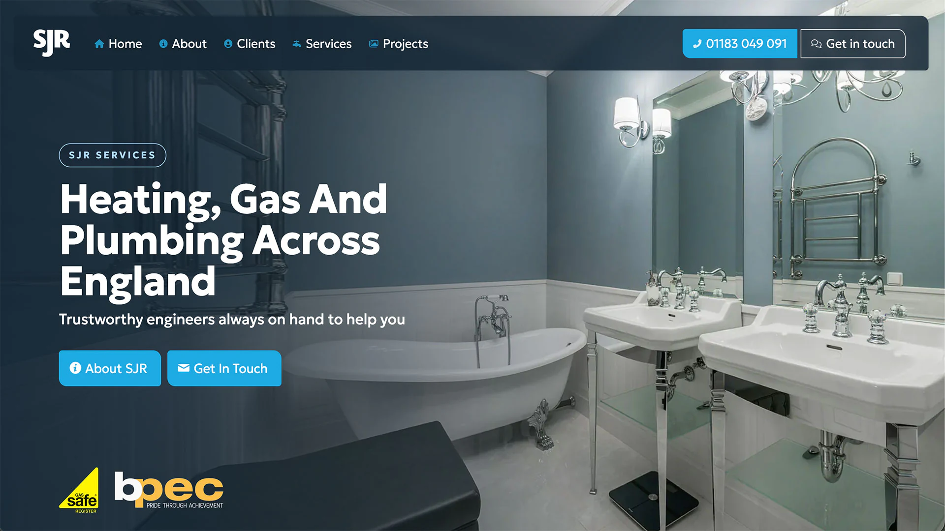 SJR Services website example screenshot