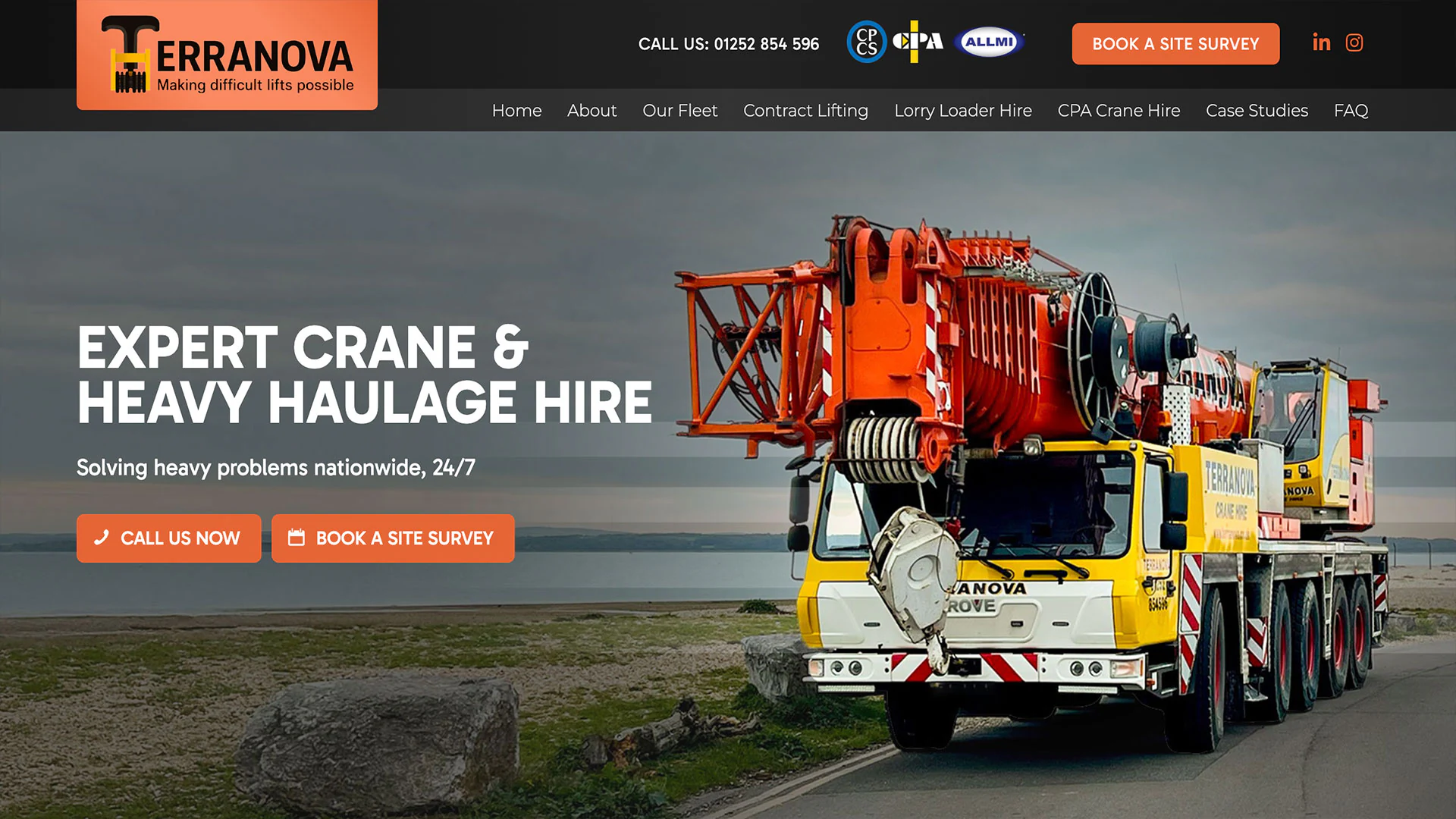 Terranova website example screenshot